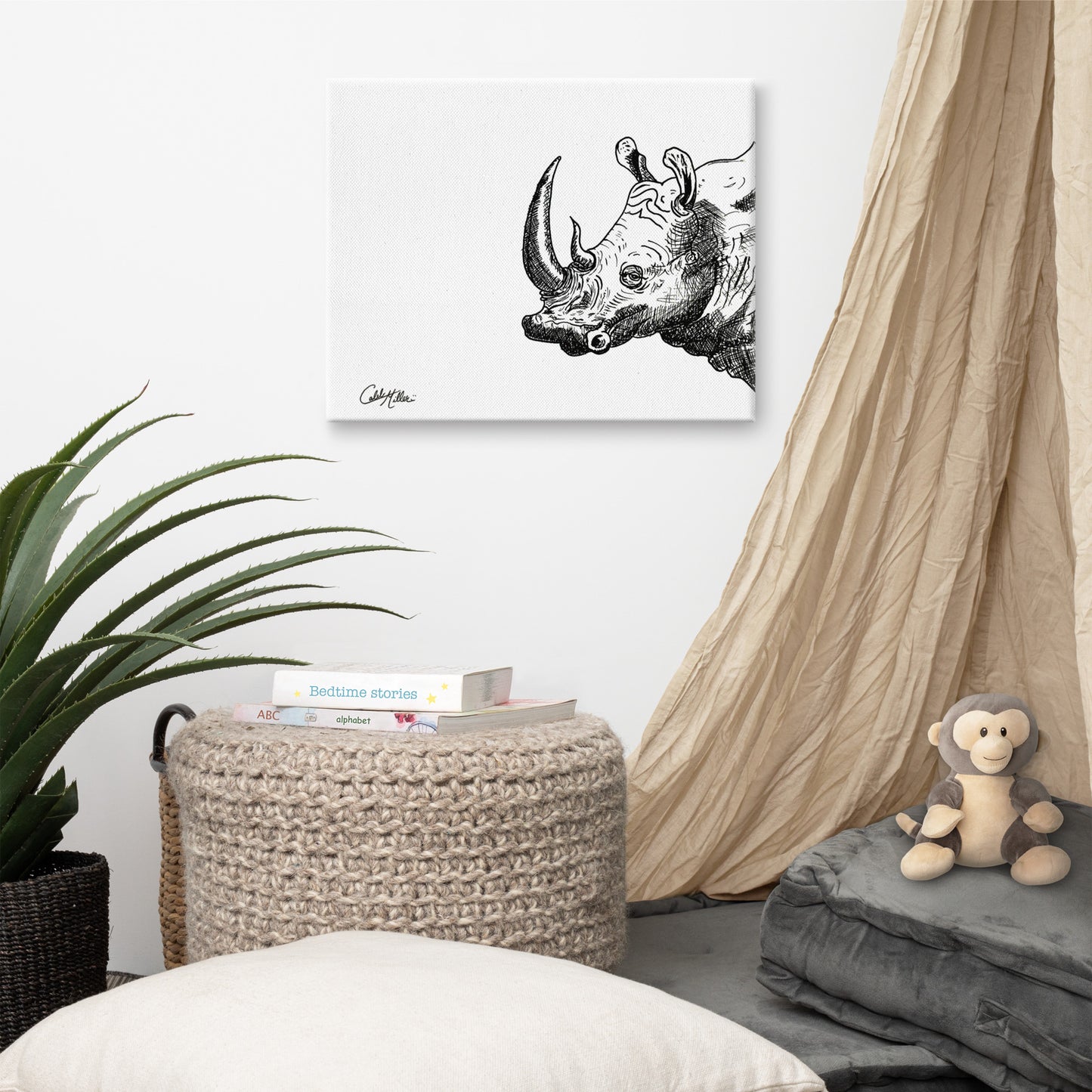 Fred the Rhino - Canvas