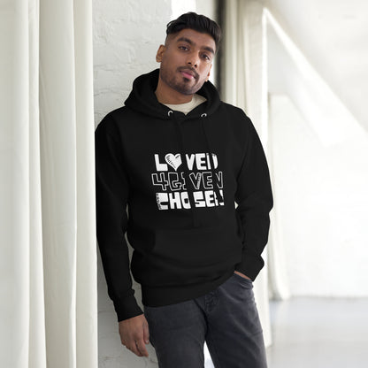 Loved Forgiven Chosen - Hoodie (White Letters)