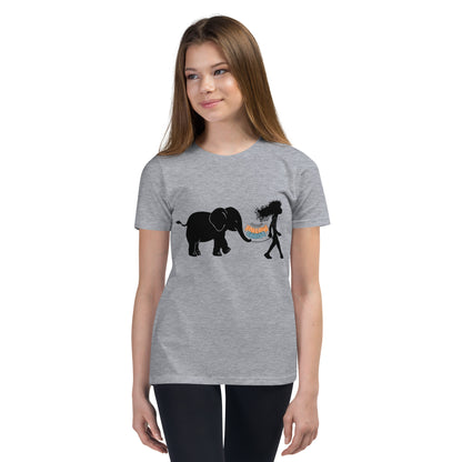 Girl with Elephant - Youth Short Sleeve T-Shirt