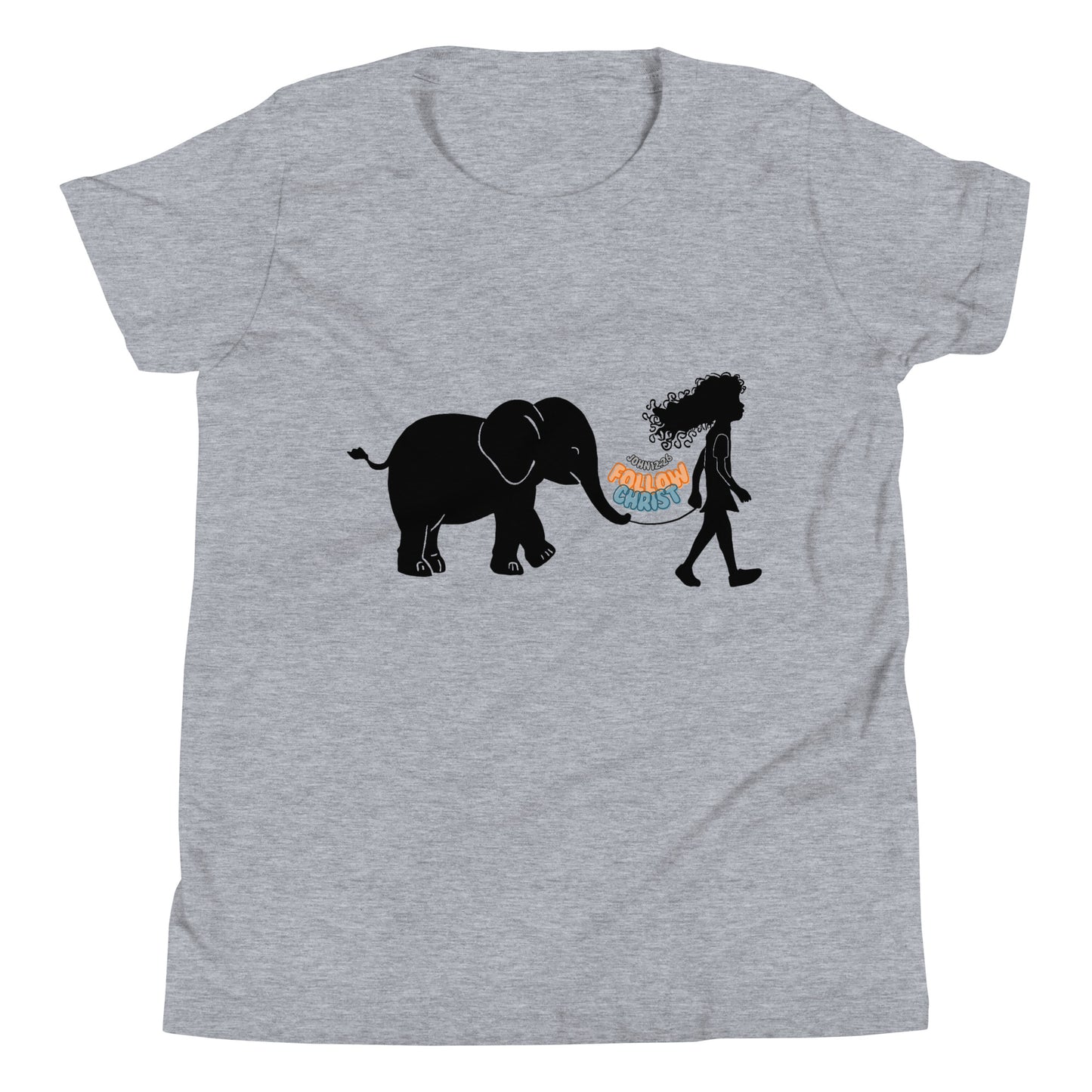 Girl with Elephant - Youth Short Sleeve T-Shirt