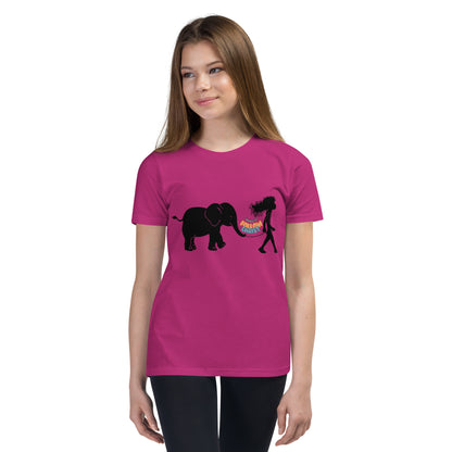 Girl with Elephant - Youth Short Sleeve T-Shirt