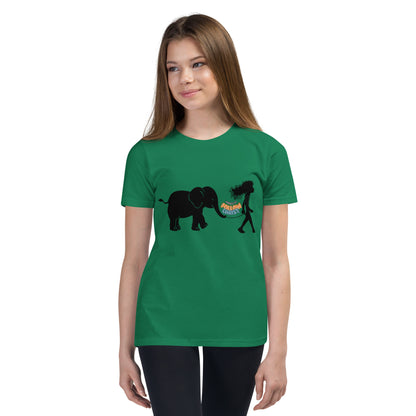 Girl with Elephant - Youth Short Sleeve T-Shirt