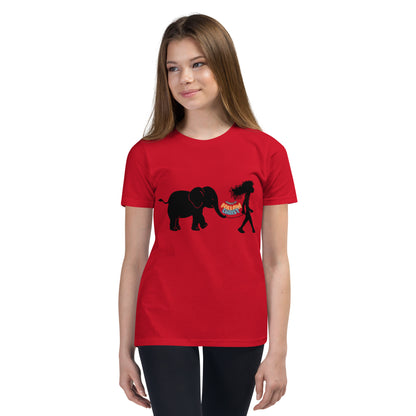 Girl with Elephant - Youth Short Sleeve T-Shirt